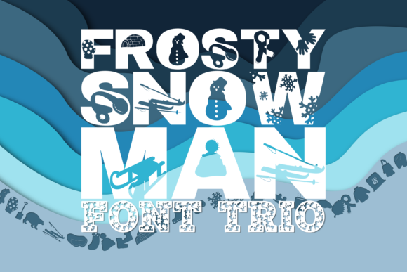 Frosty Snowman Trio: A Playful Display Font for Creative Projects