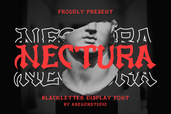Nectura Display Font for Halloween and Editorial Design