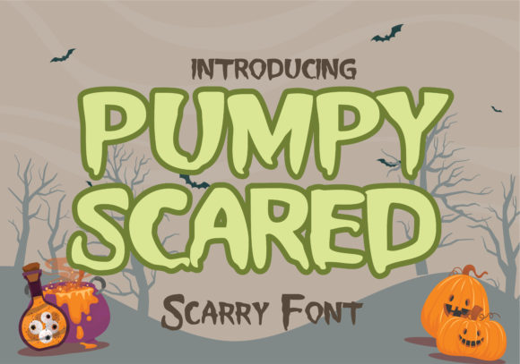Pumpy Scared Font for Spooky Design Projects